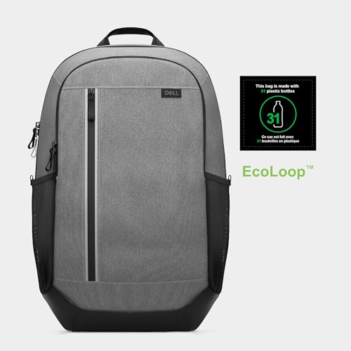 Dell Pro 14-16 Plus EcoLoop Urban Backpack - CP5625G - 27 liters, 16" Laptop Maximum, 2 x Side Pockets, 300D rPET Polyester Woven Fabric, Water Resistant, 52% Recycled Content - color: Gray 14-16"