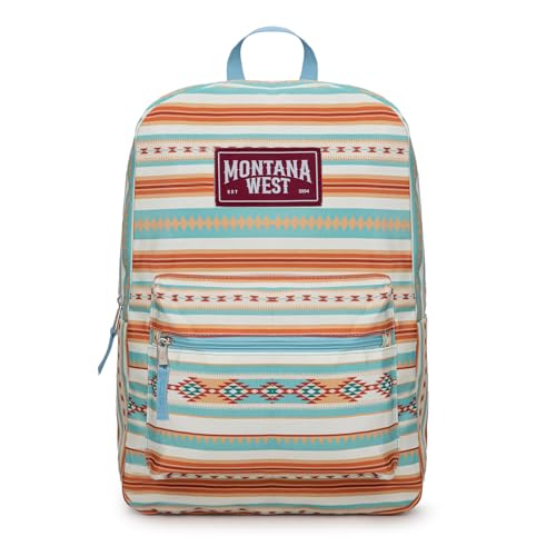 Montana West Backpack for Women Men 2 PCS Lightweight College Bookbags Casual Daypack Backpacks for Commute & Travel - color: Western Blue
