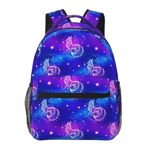 Lightweight Laptop Backpack Galaxy Wolf, Water Resistant Work Daypack with Inner Pocket for Office Commute and Travel - color: Pattern (258)