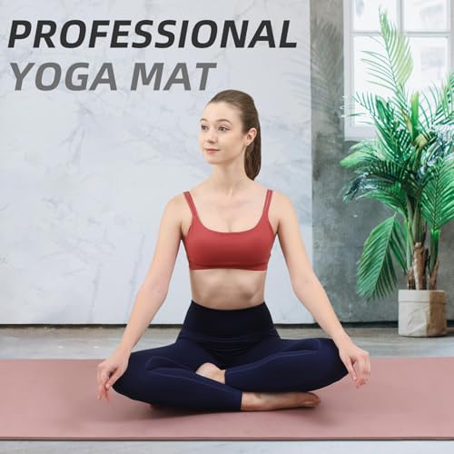 Yoga Mat Extra thick 8mm 72" x 26" Exercise mat, Soft Lightweight TPE Fitness Mat with strap, High Elasticity, Anti-fatigue,non-slip mat for Women, Yoga, Camping, Travel, Gym & Outdoor | 0.32"Th