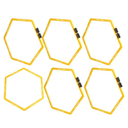 CHICIRIS 6Pcs Agile, Polygon Physical Training Equipment with Link Buckle for Easy Carry, Bright Color for Football Basketball Baseball Tennis Sports