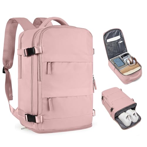 coofay Personal Item Travel Backpack for Women Airline Approved Carry on Backpack Flight Approved Waterproof Sports Luggage Backpack Casual Daypack Small Hiking Backpack Pink Backpack - color: A-pink, size: Medium