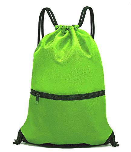 HOLYLUCK Drawstring Backpack Bag Sport Gym Sackpack - color: Green