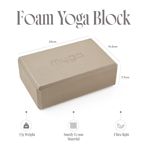MYGA Yoga Block,Lightweight EVA Foam Yoga Brick,High Density Non-Slip Block for Yoga Poses, Pilates, Balance and Flexibility - color: Wood