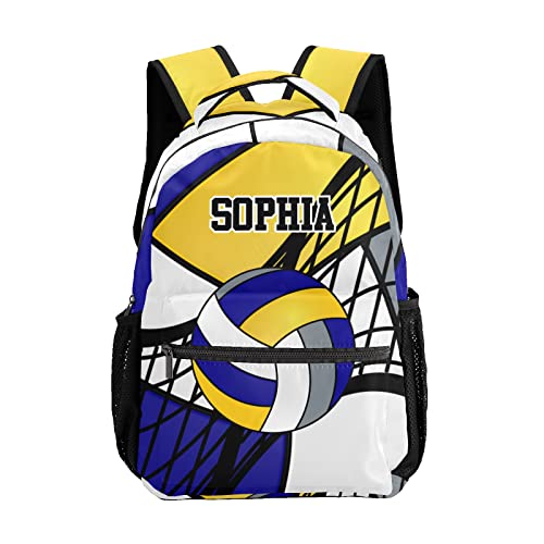 Custom Volleyball Blue Yellow White Personalized Causual Shoulder Bag Sports Leisure Camping Backpack for Women Men - color: Design 3