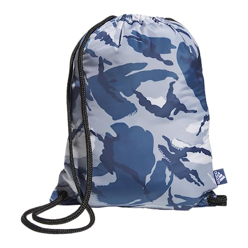 adidas Ready Sackpack – Drawstring Backpack Lightweight Small Gym Bag - color: Woodland Essential Camo Preloved Ink/White/Black/1.0