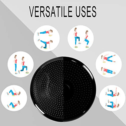 Wobble Cushion, Balance Disc, Wiggle Seat, Balance Pads for Physical Therapy, Stability Disc, Wobble Board for Dogs, Office, Sensory Kids, Classroom with Spiky Massage Ball - color: Black