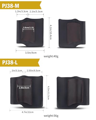 VIPERAED PJ38 Leather Multitool Sheath for Men, 4-in-1 Utility Leather Holster, EDC Pocket Organizer for Pocket Knife Multitool Flashlight and Pen - size: Large