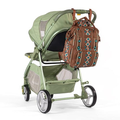 Montana West Wrangler Diaper Bag Backpack Aztec Callie Bag Travel Backpack Purses Western Multi-Function Baby Bags for Mom - color: 3pcs Dark Brown