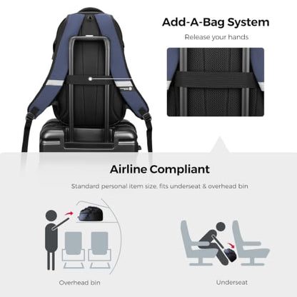 Swissdigital Design Travel Laptop Backpack for Men with USB SD803-12 - color: Black/Blue