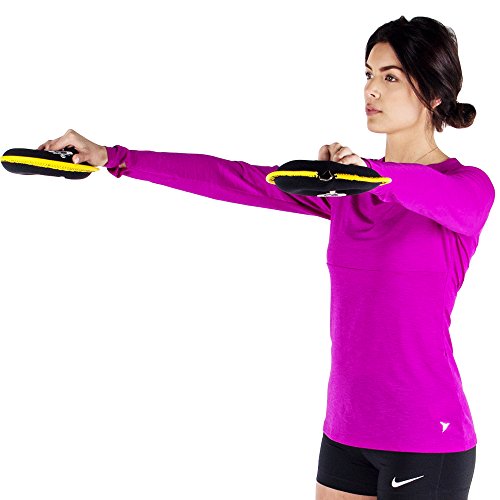 HYPERWEAR SoftBell Adjustable Dumbbells – Soft Neoprene Weight Plates with Easy-Grip Handle, Modular Dumbbell System for Home Gym, Strength & Functional Training (3-40 lbs) - color: (B) 6-Pound | Yellow | Single