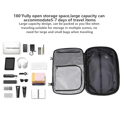 LIGHTGO] Travel-friendly Vacuum Packing Backpack with Built-in Air Pump, Portable Compression Cube, TSA-approved Lock, and Waterproof for College Students and Family Trips.