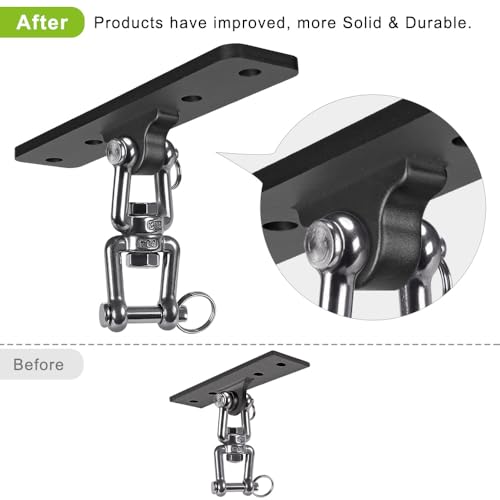 Dolibest Heavy Duty Boxing Punching Bag Chain,Wall Mount Ceiling Hooks 360° Rotation Wood Beam Holder for Boxing& MMA,Wood Beam Holder with 4 Chains and 4 Carabiners,4 Wood Screws for Wooden Sets - color: Heavy Bag Hanger With Chain