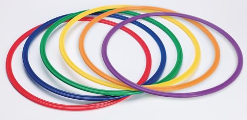 S&S Worldwide 36" Flat Agility Rings/Hoop. Virtually Unbreakable Rings for Hula Hooping or Agility Drills. Super Durable One-Piece Injection Molded Polypropylene. Set of 6 Assorted Colors.