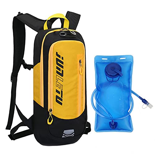 Croogo Hydration Packs,Hydration Backpack with 2L Hydration Bladder,Bicycle Daypack Waterproof Breathable Bag for Climbing - color: Ot04-yellow-sd