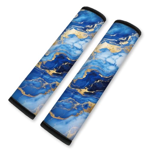 2Pcs Soft Auto Seat Belt Cover Pad, Marble Texture Colorful Car Seatbelt Shoulder Cushion for Comfortable Driving, Compatible with All Cars' Seatbelt and Backpack Straps 11x2.4inch - color: Marble Texture