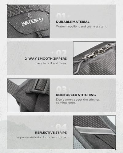 WATERFLY 20L Small Hiking Backpack for Women Men, Lightweight Breathable Back Panel, Chest Strap with Whistle, Fits 2L Water Bladder, Multi-Pocket Bag for Hiking Camping Travel Trekking Outdoor - color: Grey