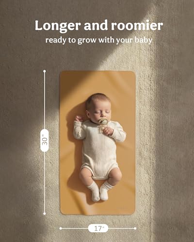 2 Pack Vegan Leather Baby Changing Mat, Large 30" x 17" Waterproof Foldable Diaper Mat, Wipe-Clean Portable Changing Pad for Travel, Home & Diaper Bag, Baby Shower Gifts for New Moms (Beige & Brown) - color: Beige&Brown