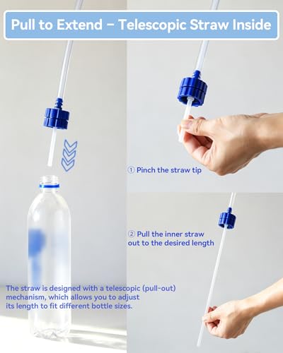 Hydration Adapter Kit Upgraded - Convert Bottled Water into a Sports Drink Bottle, Compatible with Most Threaded Tops for Camping, Hiking, Cycling, Backpacking, Travel & Outdoor Adventures