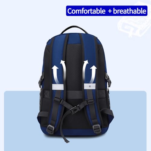 Laptop Backpack, Lightweight Waterproof Material, Travel Sports Bag, Suitable for 16 inch Laptops (Blue) - color: Blue