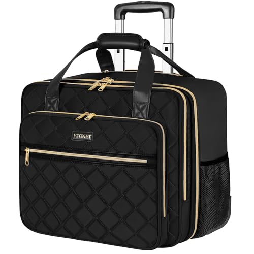 Ytonet Rolling Briefcase for Women, Extra Large Rolling Laptop Bag Fits 18 Inch Laptop, Computer Bag with wheels for Work Travel College Business Overnight Wife Mom Teacher, Black - color: Black, size: X-Large