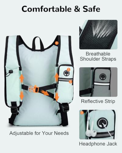 Folding Hiking Backpack with Phone Pocket for Men Women, Small Ultralight Packable Casual Daypack with Shoulder Chest Straps for Travel, 15L Foldable Lightweight Day Pack, Green - color: Green
