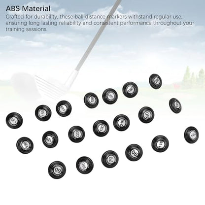SUNGOOYUE Golf Club Distance Markers, 20 Pack Easy Install Golf Ball Makers Reference for Golfers & Training Sessions - color: Black