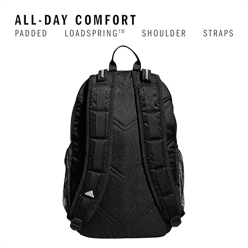 adidas Excel 6 School Backpack, 40L - color: Black/White 3 Stripe Webbing, size: OSFA