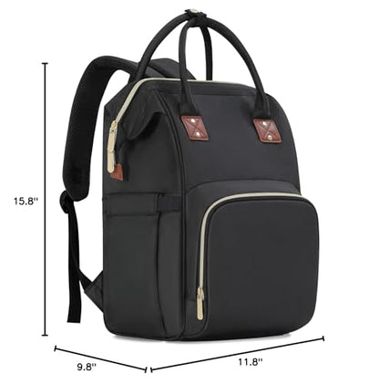 Femuar Diaper Bag Backpack Multifunction Maternity Nappy Baby Bag for Girls & Boys Large Capacity Travel Diaper Bags Dark Black - color: Dark Black