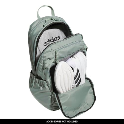 adidas Defender 5 Backpack for Sports, Gym, School and Travel, 33L, Silver Green/White, OSFA - color: Silver Green/White