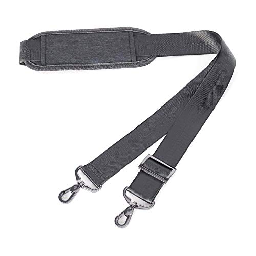 MOSISO 56 inch Shoulder Strap, Adjustable Thick Soft Universal Replacement Non-Slip Fit Padded with Metal Swivel Hooks for Laptop Shoulder Bag/Laptop Messenger Bag/Crossbody Bag, Space Gray - color: Space Gray