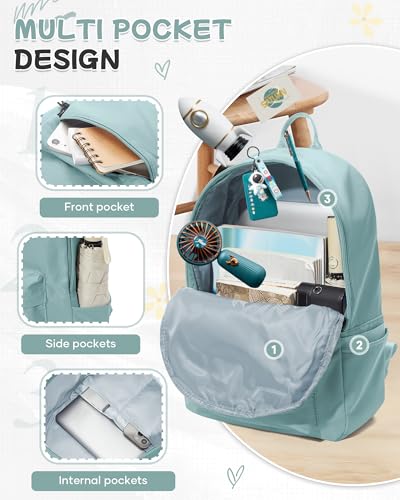 Light Blue Backpack for School, Small High School Bookbag Back Pack for Teens Girls Boys, College Backpack Book Bag for Women Men, Mini Simple Daypack Backpack Mochilas Escolares para Adolescentes - color: Light Blue