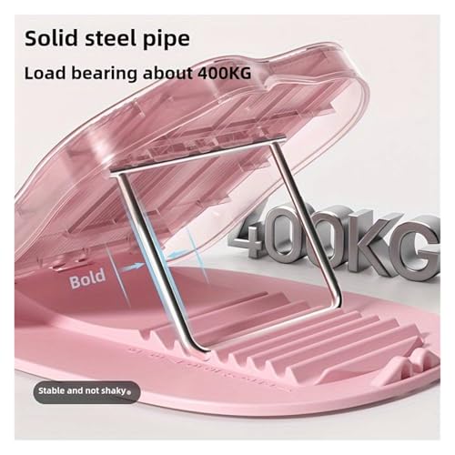 9 Level Adjustable Foldable Slant Board, Yoga Calf & Plantar Fasciitis Stretcher, Full Body Foot Ankle Stretch Balance Fitness Board For Home Gym Workout - color: Pink