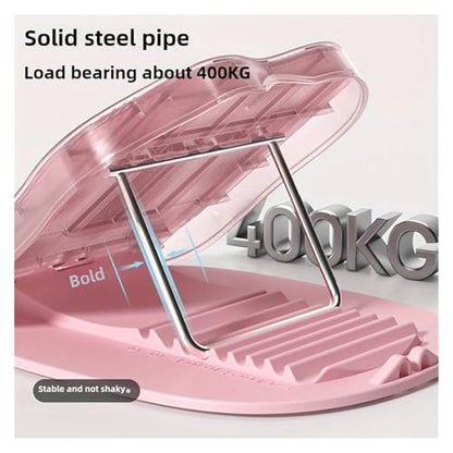 9 Level Adjustable Foldable Slant Board, Yoga Calf & Plantar Fasciitis Stretcher, Full Body Foot Ankle Stretch Balance Fitness Board For Home Gym Workout - color: Pink