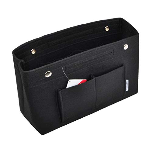 Vercord Felt Purse Tote Organizer Insert Divider Inside Handbag for Women Medium Black - color: B-Medium-Black