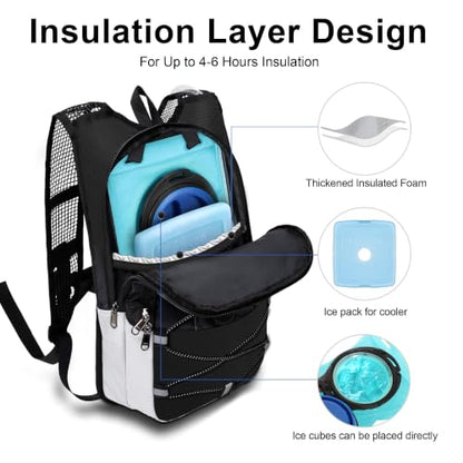 MIYCOO Hydration Backpack - Lightweight Hiking Water Backpack with 2L Water Bladder, Running Hydration Vest Backpack for Men Women, Hydration Pack for Hiking, Cycling, Climbing - color: Gray Black