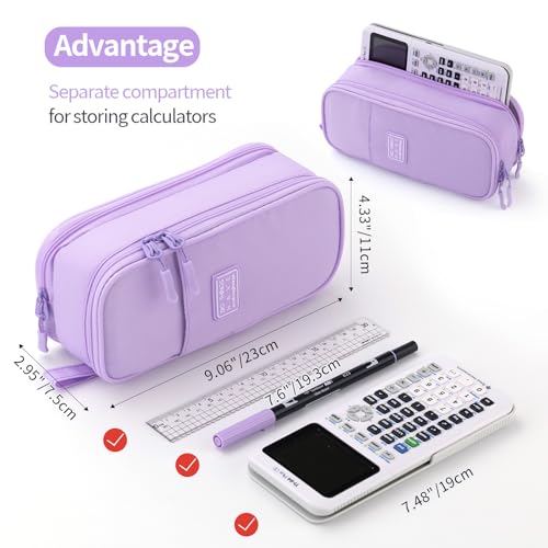 CICIMELON Large Pencil Case Big Storage Pen Pouch Bag with Compartment for School Supplies Office College Teen Boys Girls Adults, Upgraded Purple - color: Upgraded Purple