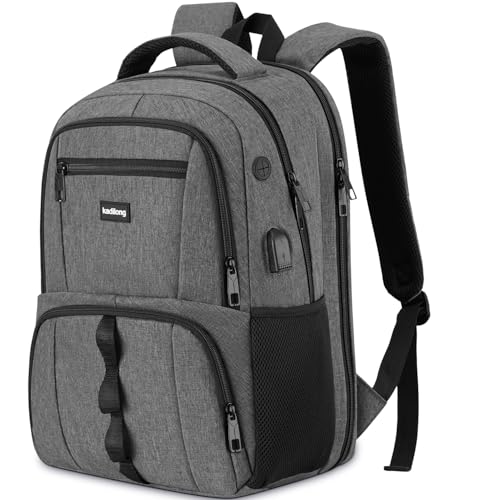 17.3 Inch Travel Laptop Backpacks Men for Business, School Bookbag for Boys Student in High School College,Anti Theft Computer Bag with Laptop Compartment and USB Charging Port,Water Resistant - color: Darkgrey, size: 17,3 inch