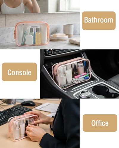 Buminee Clear Pouch, Makeup Bag, 6.6"x2.3"x4.7" TSA Approved Toiletry Bag-1 Pack All Clear - color: clear