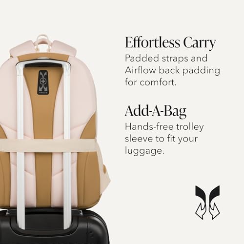 SWISSGEAR Cecil 18-Inch Laptop Backpack Fits 16-Inch Laptop, Travel Daypack with Organizer Pockets, Water Bottle Holders & Padded Straps – Cream/Warm Sand - color: Cream/Warm Sand