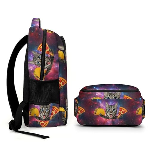 Business Anti Theft Laptop Backpack Galaxy Space Kitten Cat Eat Taco Pizza, Waterproof Travel Computer Bag with Laptop Compartment Gifts for Men Women - color: Pattern (271)