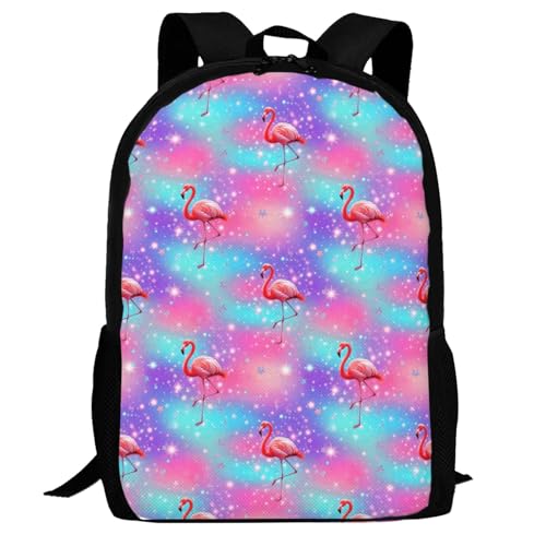 Breathable Outdoor Daypack Cute Flamingo Starry Sky Pink, Durable Anti Theft Travel Backpack Adjustable Strap Shoulder Bag for Hiking Camping City Walking - color: Design (907)