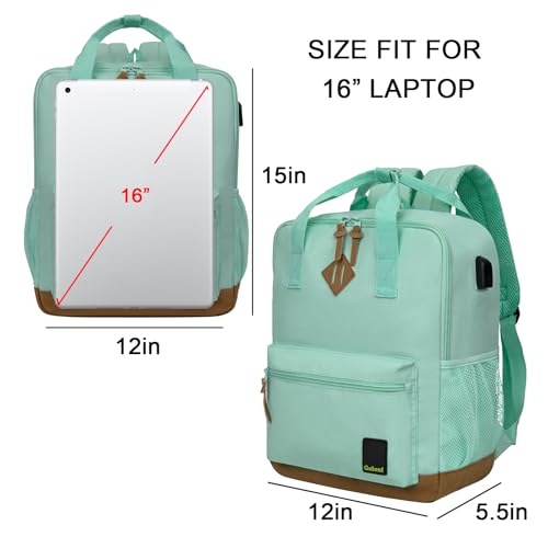 Goloni Small Carry On Travel Backpack with USB Charging Port, Lightweight Water Resistant Mini Carry-on Backpack for Men Women, Compact Personal Everyday Backpack,Green - color: Green