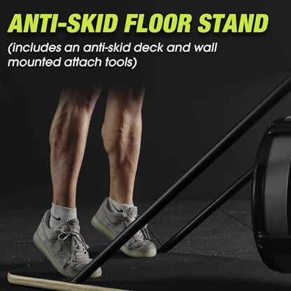 Ski Exercise Machine, GMWD Ski Equipment Indoor Aerobic Wind Resistance Machine, Indoor Strength Training Home Gym Equipment - color: Green