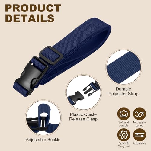 PATIKIL Utility Straps with Quick Release Buckle, (1 Inch x 6 Feet, Dark Blue) (3 Pcs) Adjustable Luggage Polyester Straps Backpack Webbing, Suit for Sleeping Bag/Camping/Hiking - color: Dark Blue, size: 1 Inch x 6 Feet