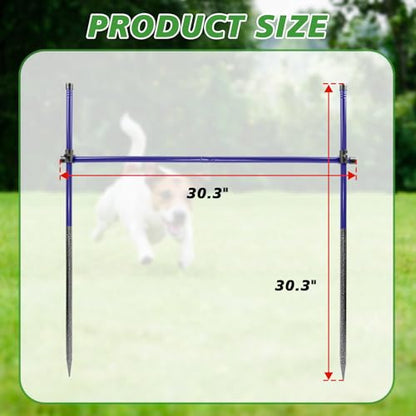 Dog Agility Course Backyard Set, Metal Dog Agility Training Equipment Adjustable Height Obstacle Course for Dog Hurdles Jumps (3 Pack)