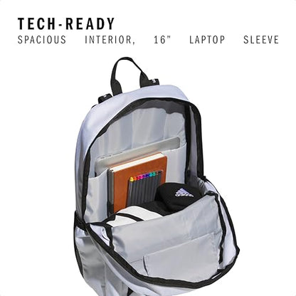 adidas Excel 7 School Backpack for Laptop, Gym and Travel, 34L, Twill White/Black/7, OSFA - color: Twill White/Black/7, size: One Size