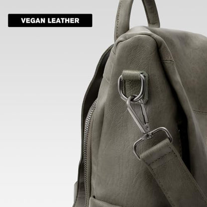 molshine Backpack,Fashion Casual Travel PU Leather Daypack Bag Shoulder Rucksack Handbags for Women HB041 - color: Green