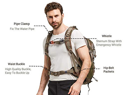 Diamond Candy Waterproof Hiking Backpack for Men and Women, Lightweight Day Pack for Travel Camping | Waterproof - color: Camo