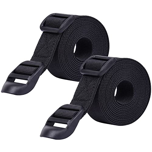 Wisdompro Sleeping Bag Strap, 2 Pack of Heavy Duty Utility Straps for Backpacking, Sleeping Bag Compression, Luggage, Camping, Hiking with Plastic Buckle - 68 inch, Black - size: 68 inches